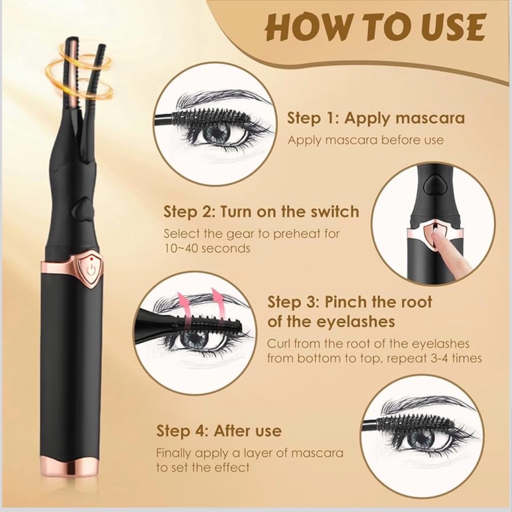 Black Eyelash Curler and Eyebrow Pencil Set - Picture 12 of 16